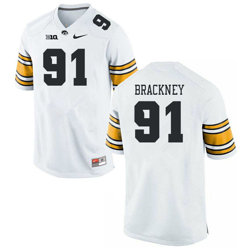 Men #91 Chase Brackney Iowa Hawkeyes College Football Jerseys Stitched Sale-White